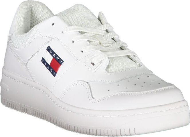White Leather Men Sneaker Tommy Hilfiger