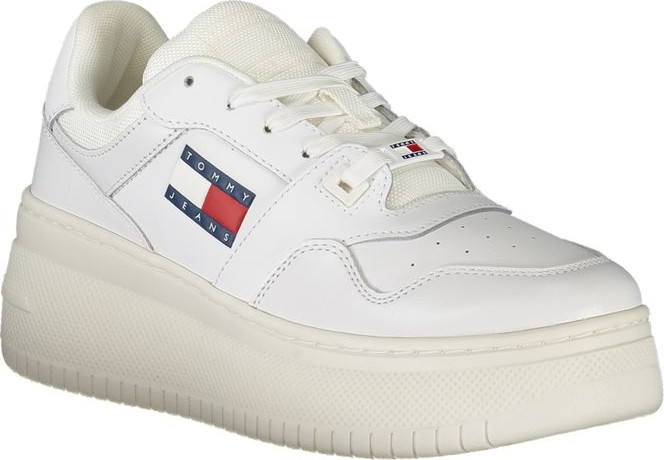 White Leather Women Sneaker Tommy Hilfiger