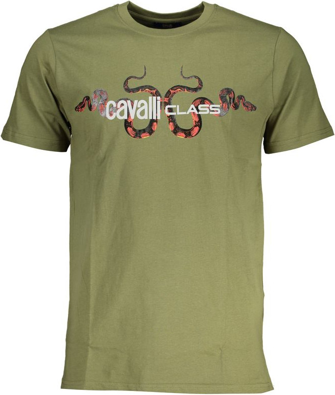 Green Cotton T-Shirt cavalli CLASS