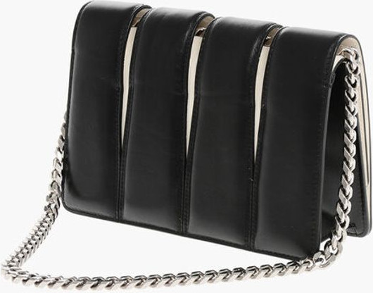 Clutch Alexander McQueen Two-Tone Leather SLASH Clutch with Jewel Detail