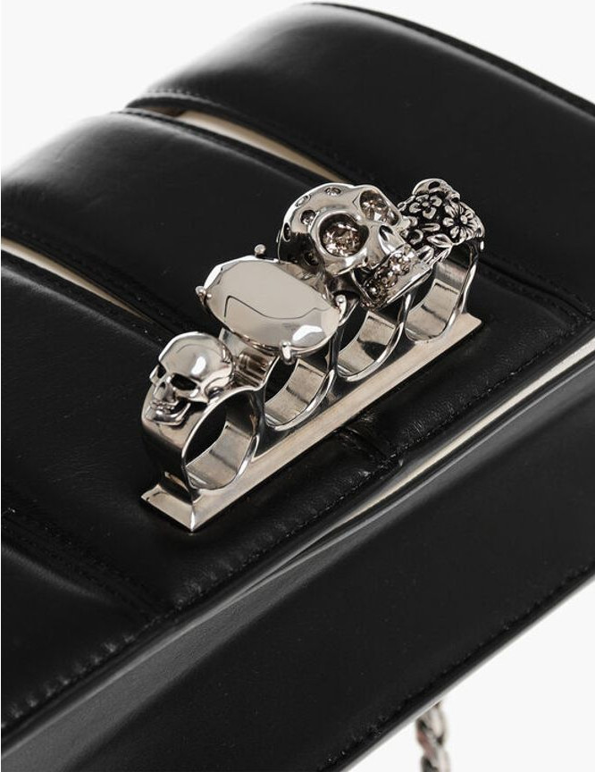 Clutch Alexander McQueen Two-Tone Leather SLASH Clutch with Jewel Detail