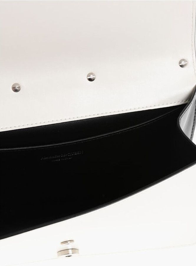 Clutch Alexander McQueen Two-Tone Leather SLASH Clutch with Jewel Detail