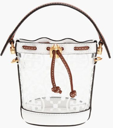 Sumka Tory Burch PVC Monogramly Shaffof Mini Bucket Sumka