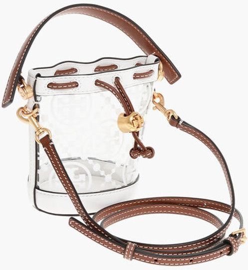 Sumka Tory Burch PVC Monogramly Shaffof Mini Bucket Sumka