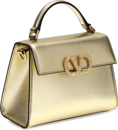 Handbag Valentino Garavani Metallic garnet mini