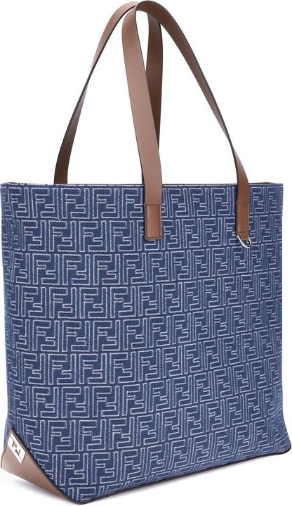Сумка-тоут Fendi с вышивкой из денима