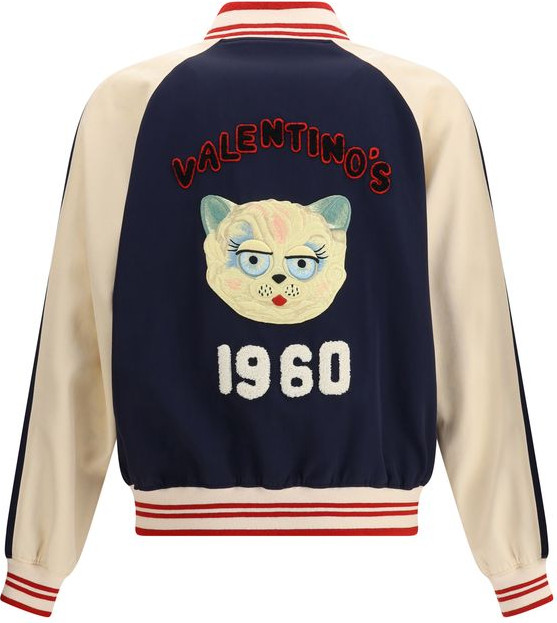 Bomber Jacket Valentino Multicolor Fleece Wool