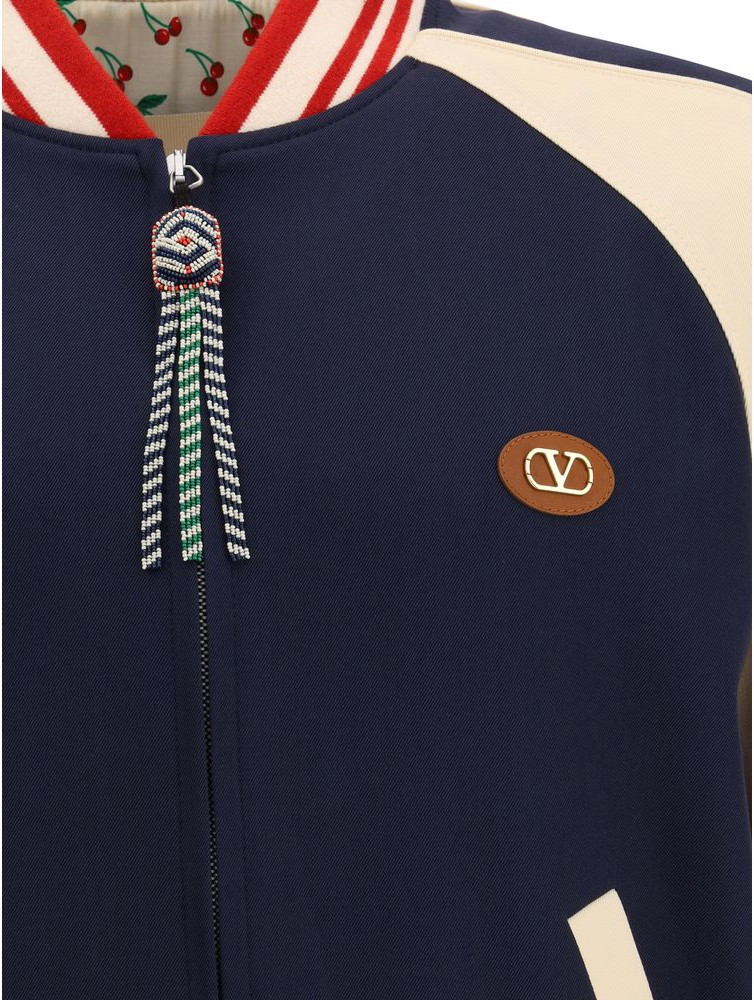 Bomber Jacket Valentino Multicolor Fleece Wool