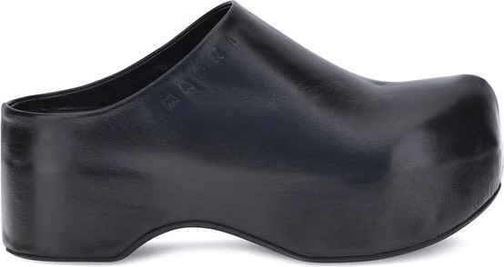 Клоги Marni из черной телячьей кожи Bos Taurus