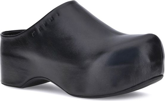 Клоги Marni из черной телячьей кожи Bos Taurus