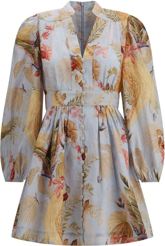 Повседневное платье Zimmermann Multicolor Linen