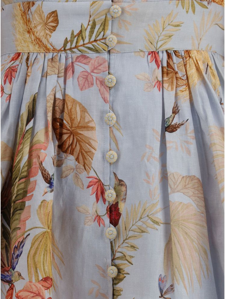 Повседневное платье Zimmermann Multicolor Linen