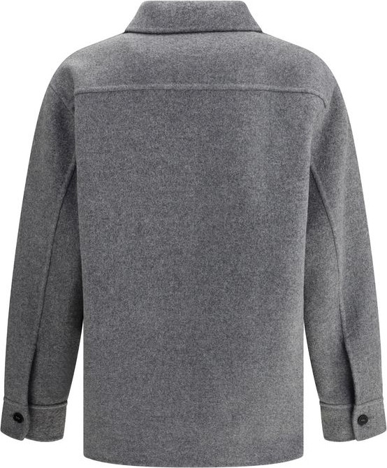 Серое шерстяное пальто Jil Sander
