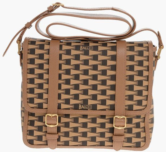 Bally geometrik naqshli messenjer sumkasi