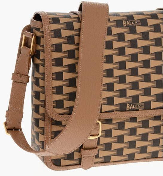 Bally geometrik naqshli messenjer sumkasi