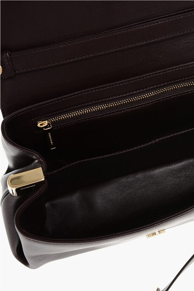 Crossbody Bag Salvatore Ferragamo Leather Crossbody Bag with Iconic Buckle anche Clip Closure