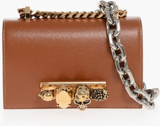 Сумка-почтальон Alexander McQueen Кожаная СУМКА С ДРАГОЦЕННОСТЯМИ Mini Bag с цепочкой через плечо