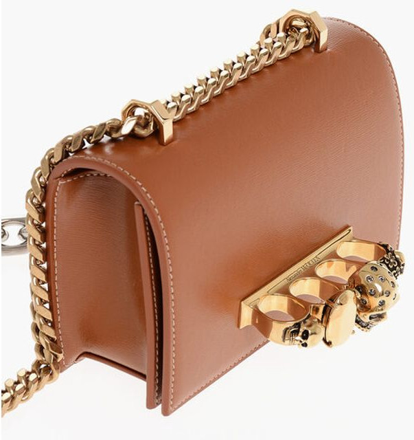 Сумка-почтальон Alexander McQueen Кожаная СУМКА С ДРАГОЦЕННОСТЯМИ Mini Bag с цепочкой через плечо