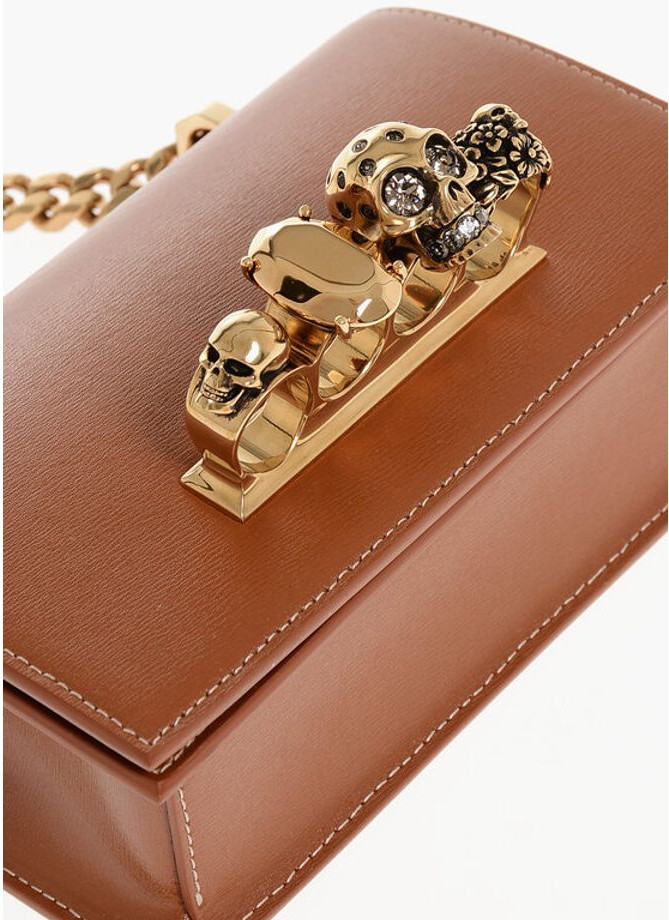 Сумка-почтальон Alexander McQueen Кожаная СУМКА С ДРАГОЦЕННОСТЯМИ Mini Bag с цепочкой через плечо
