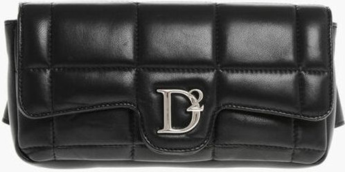 Косметичка Dsquared2 с прострочкой из кожи