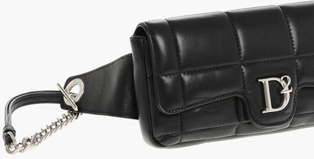 Косметичка Dsquared2 с прострочкой из кожи