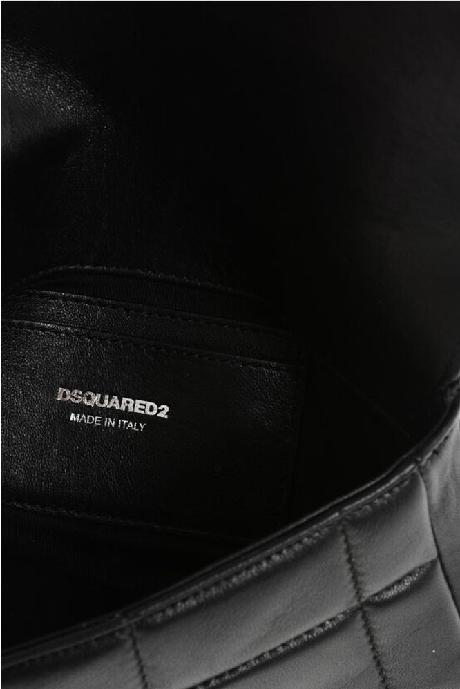 Косметичка Dsquared2 с прострочкой из кожи