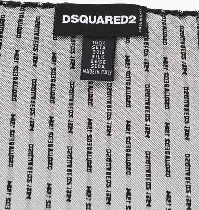 Платок-паше Dsquared2 шелковый платок-паше с логотипом по всей поверхности