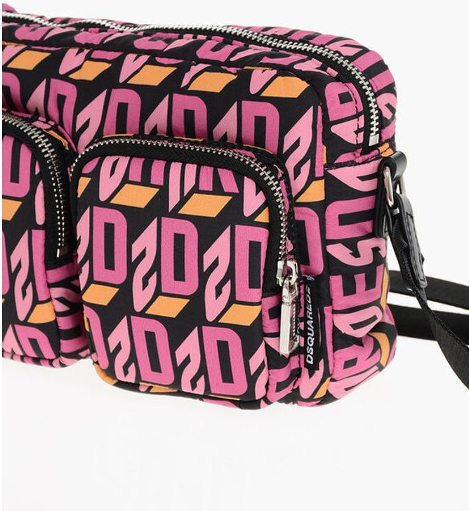 Crossbody Bag Dsquared2 Monogram Nylon Crossbody Bag with Outer Pockets
