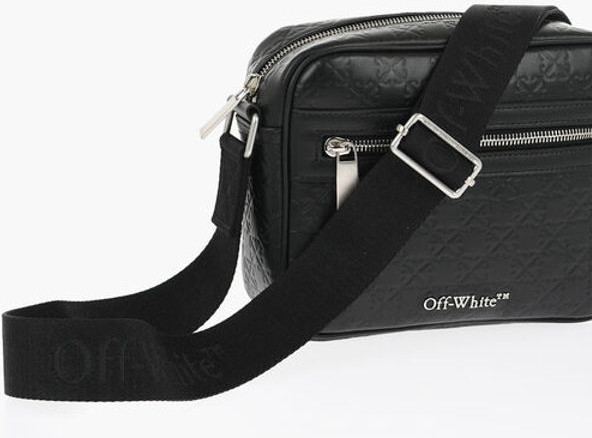 Сумка через плечо Off-White кожаная сумка-камера с монограммой по всей поверхности