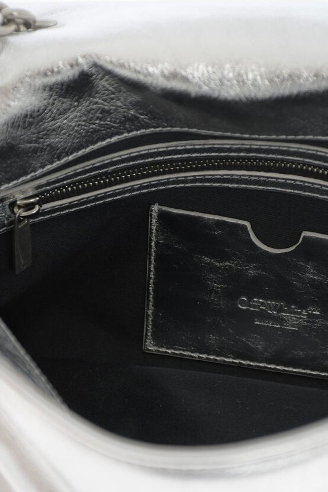 Off-White JITNEY metall yaltiroq charm sumkasi