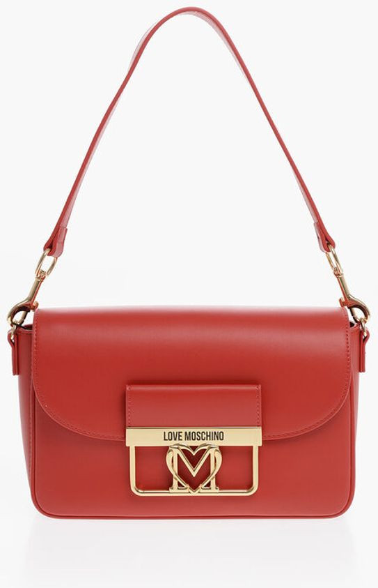 Сумка через плечо Moschino LOVE из экокожи с золотыми деталями и съемным ремешком