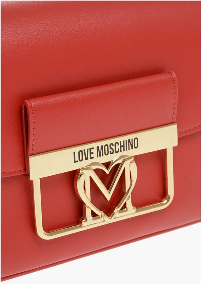Сумка через плечо Moschino LOVE из экокожи с золотыми деталями и съемным ремешком