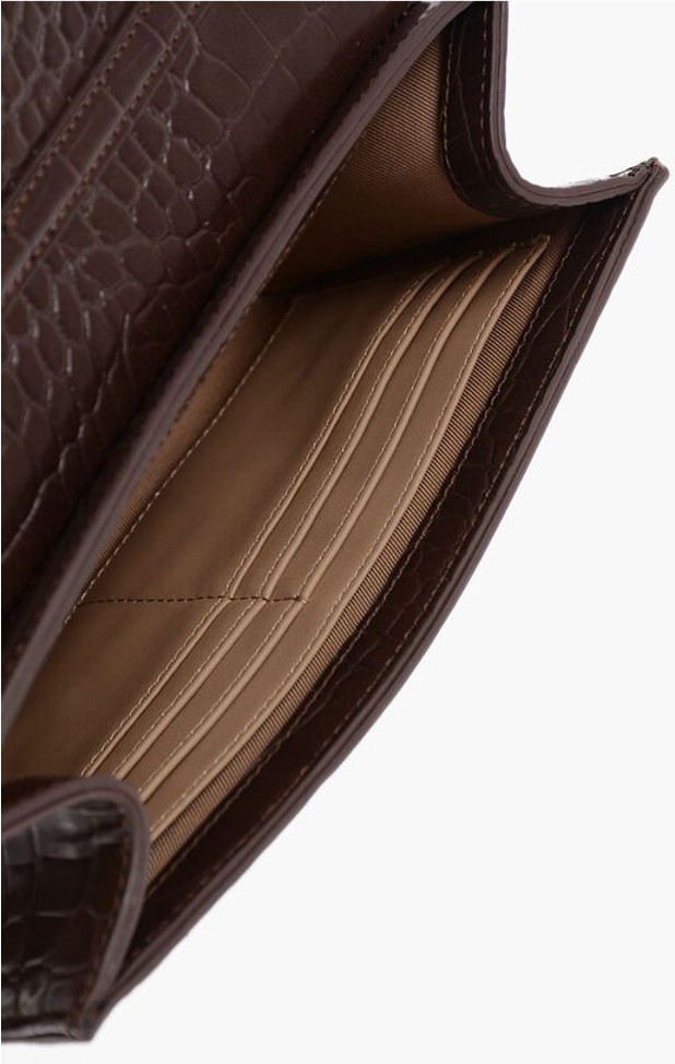 Crossbody bag Moschino LOVE Crocodile Effect Faux Leather Bag with Golden Chain