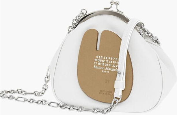 Crossbody Bag Maison Margiela MM11 Leather Mini Crossbody Bag with Silver Chain