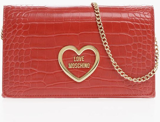 Crossbody bag Moschino LOVE Crocodile Effect Faux