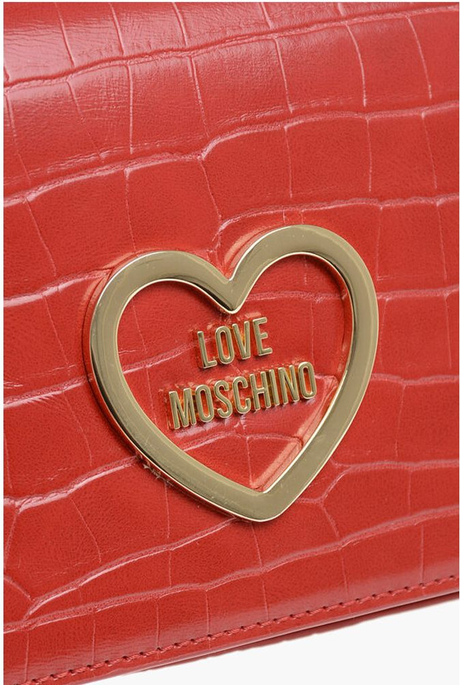 Crossbody bag Moschino LOVE Crocodile Effect Faux