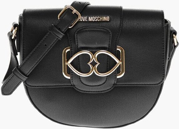 Crossbody sumkasi LOVE Moschino Faux Leather Crossbody sumkasi Double Metal Heart bilan