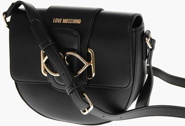 Crossbody sumkasi LOVE Moschino Faux Leather Crossbody sumkasi Double Metal Heart bilan