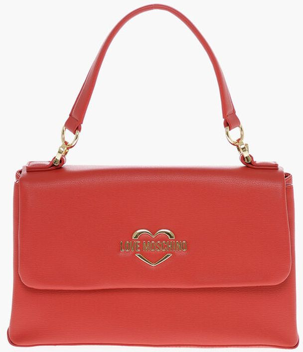 Shoulder Bag Moschino LOVE Faux Leather Shoulder Bag with Golden Logo