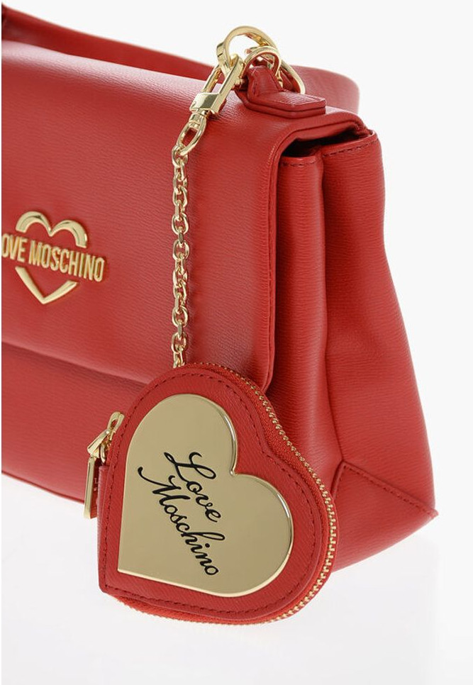 Shoulder Bag Moschino LOVE Faux Leather Shoulder Bag with Golden Logo