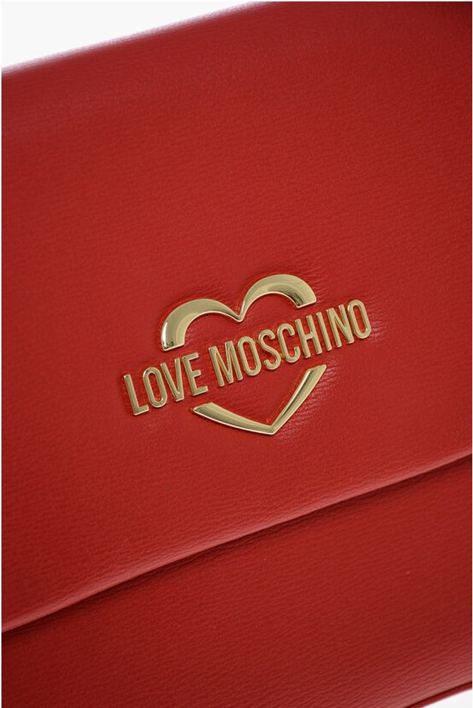 Shoulder Bag Moschino LOVE Faux Leather Shoulder Bag with Golden Logo