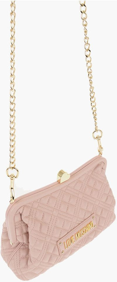 Сумка Moschino LOVE с эффектом стеганой кожи и золотой цепочкой и украшением в виде сердца