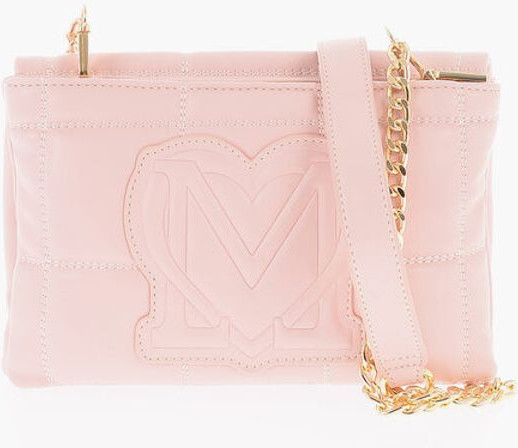Crossbody Sumkasi Moschino LOVE Kapitonli Sun'iy Charm Sumka Removable Zanjirli Yelkadan Tashuvchi