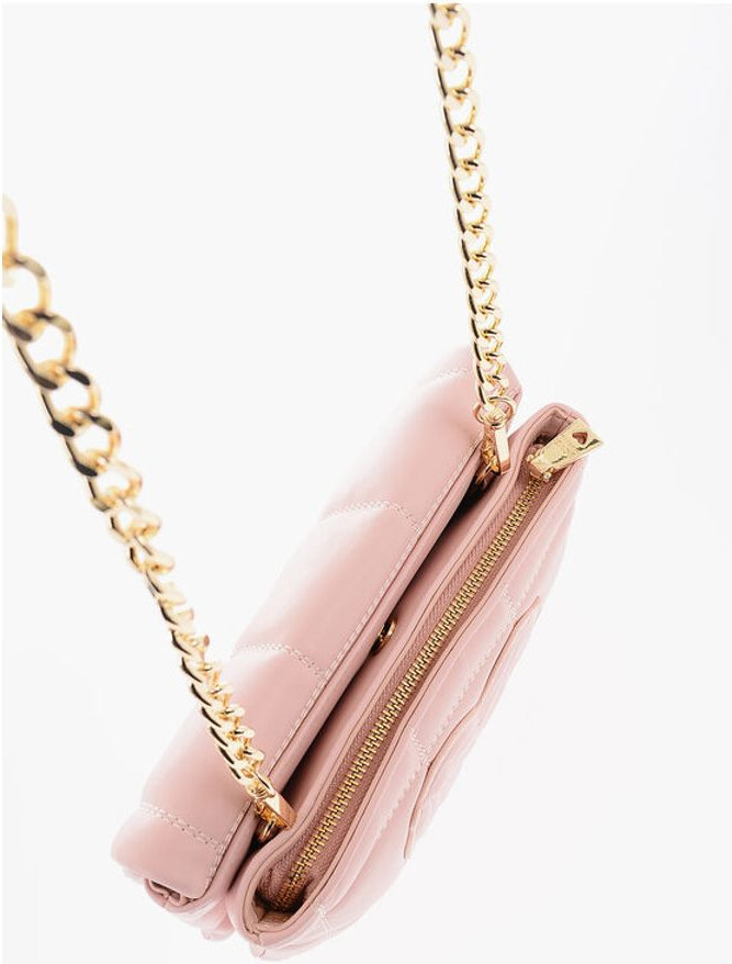 Crossbody Sumkasi Moschino LOVE Kapitonli Sun'iy Charm Sumka Removable Zanjirli Yelkadan Tashuvchi