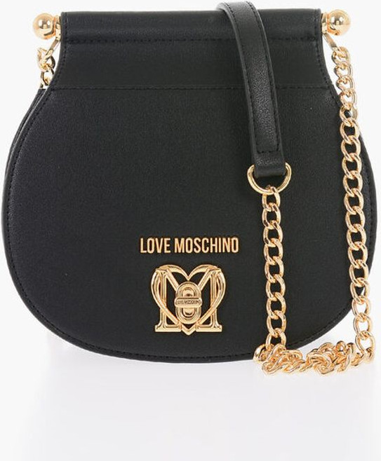 Crossbody Bag Moschino LOVE Faux Leather Crossbody Bag with Turn Lock Closure
