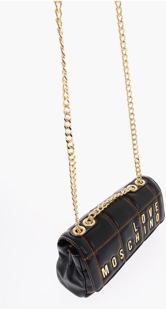 Bag Moschino LOVE Quilted Faux Leather Bag with Chain Shoulder Strap