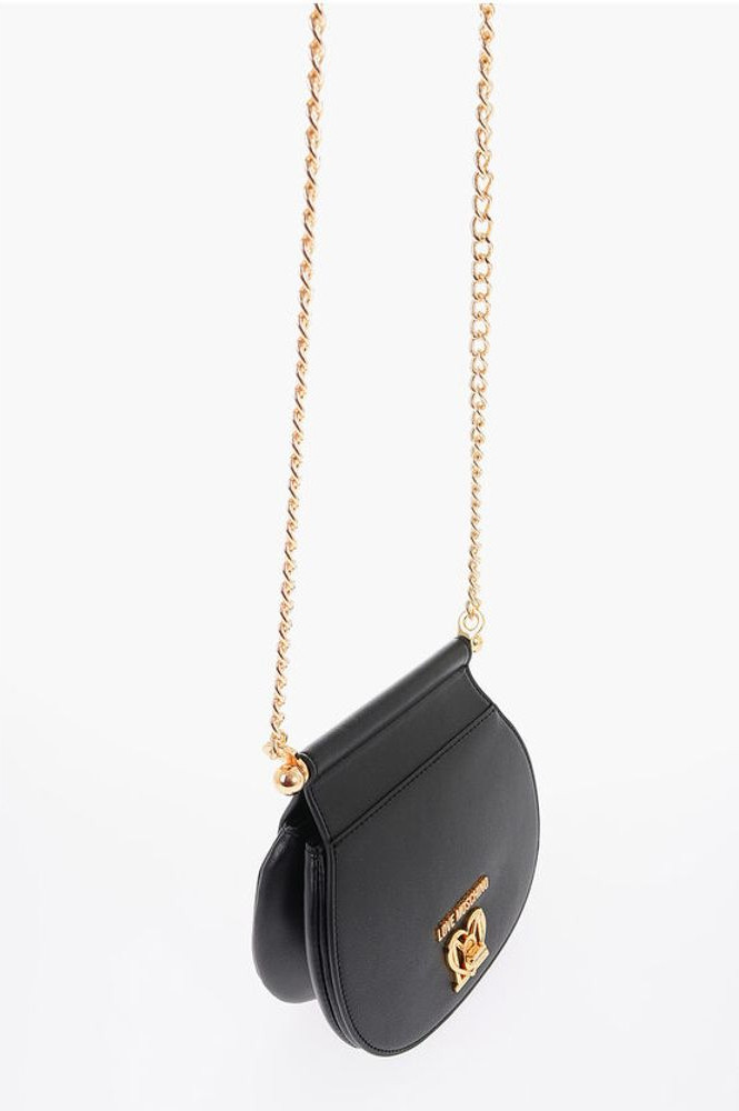 Crossbody Bag Moschino LOVE Faux Leather Crossbody Bag with Turn Lock Closure
