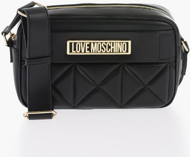 Crossbody Bag Moschino Quilted Faux Leather Camera Bag With Golden Logo