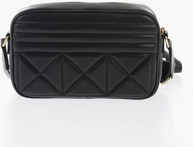 Crossbody Bag Moschino Quilted Faux Leather Camera Bag With Golden Logo