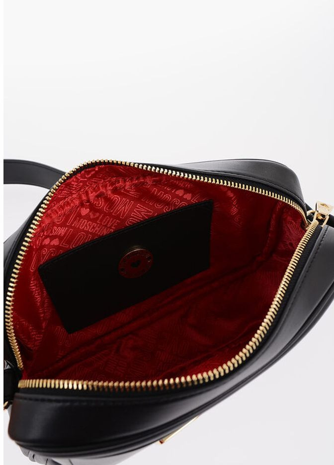 Crossbody Bag Moschino Quilted Faux Leather Camera Bag With Golden Logo